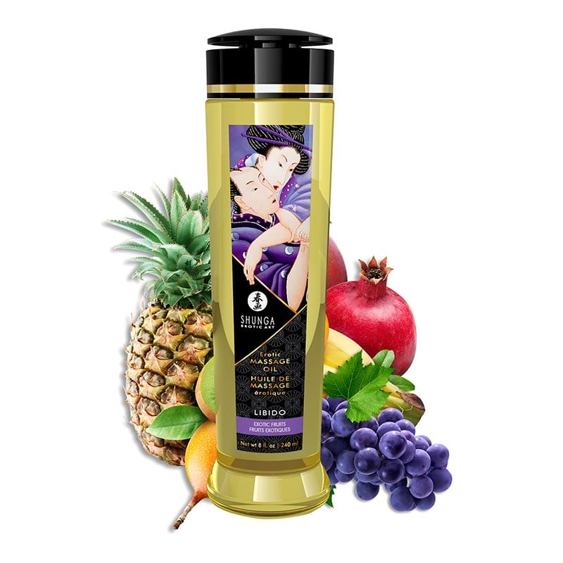 Shunga Libido | Huile de massage érotique | Fruits Exotiques