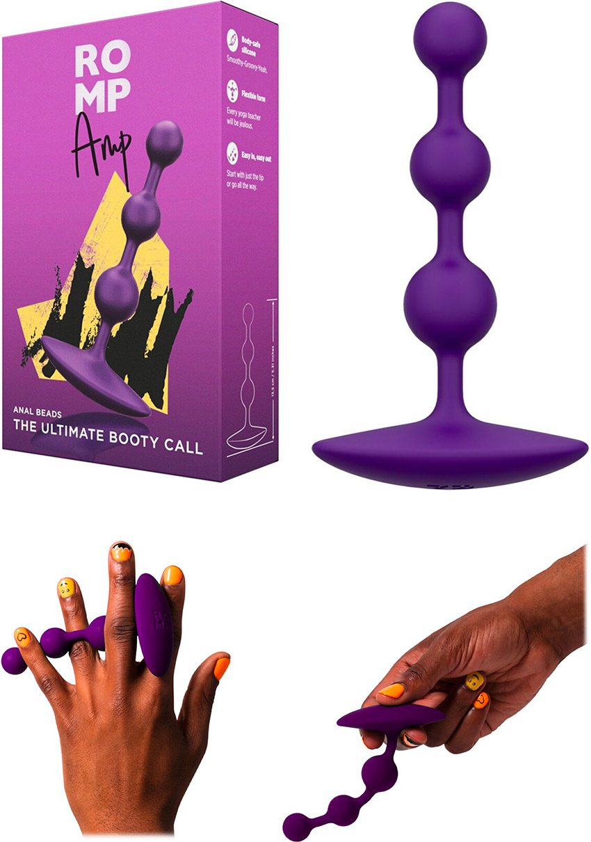 Romp Amp | Violette Analkette | Ausgestattet mit 3 Analkugeln
