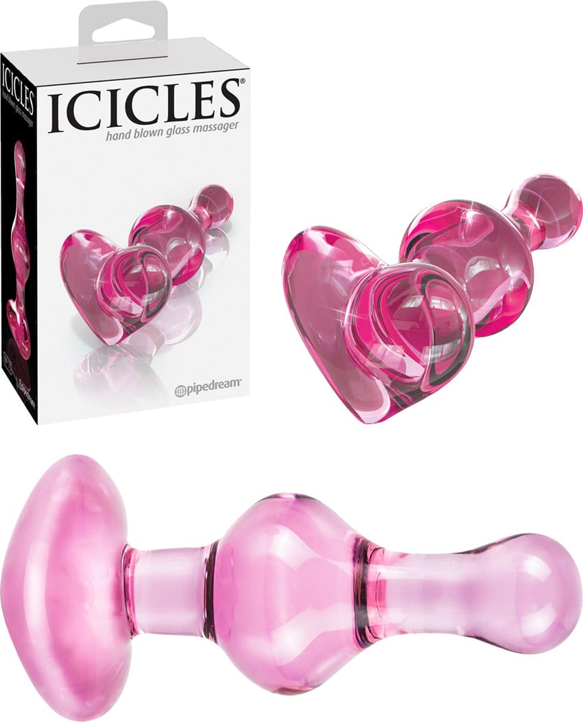 Icicles No. 75 | Plug anal en verre terminé par un coeur