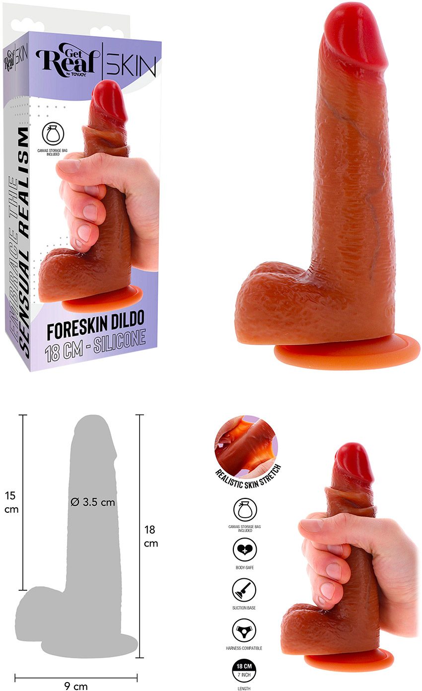 ToyJoy Get Real | Dildo avec prépuce mobile | Longueur insérable 15 cm