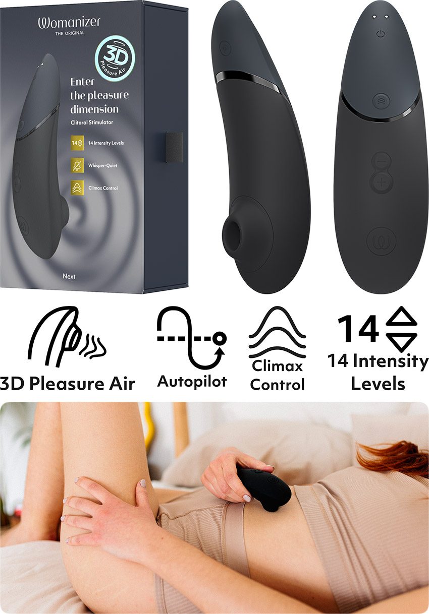 Womanizer Next - Stimulateur clitoridien noir - KissKiss