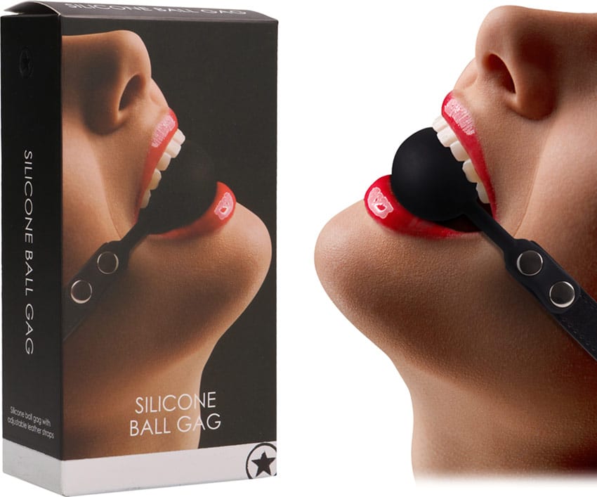 Ouch! Silicone Ball Gag | Ballknebel einstellbar aus schwarzem Silikon