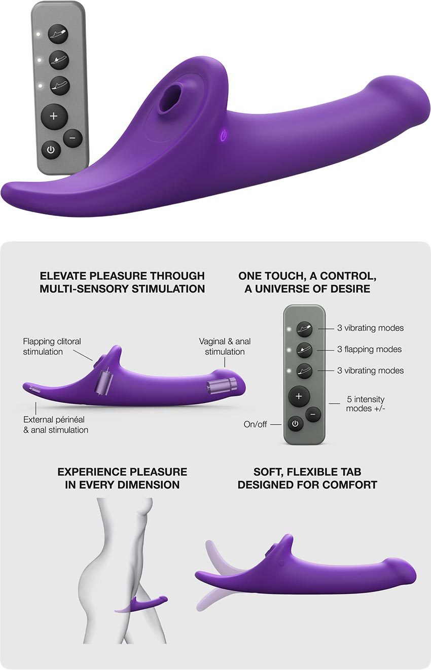 Strap-on-me Multi Orgasm | Innovativer vibrierender Triple-Sextoy | L