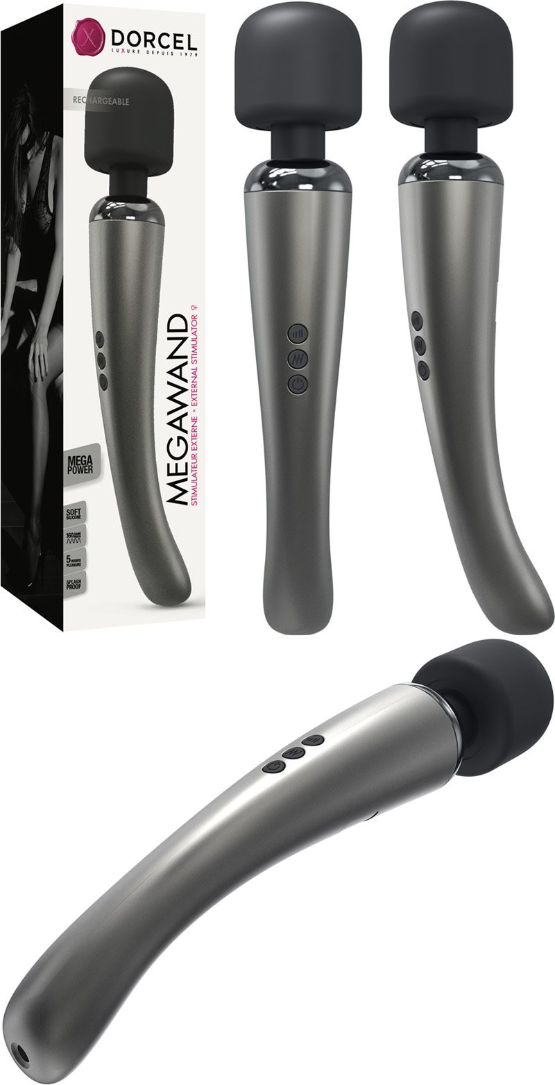 Marc Dorcel MegaWand | Vibromasseur baguette très puissant | Argenté