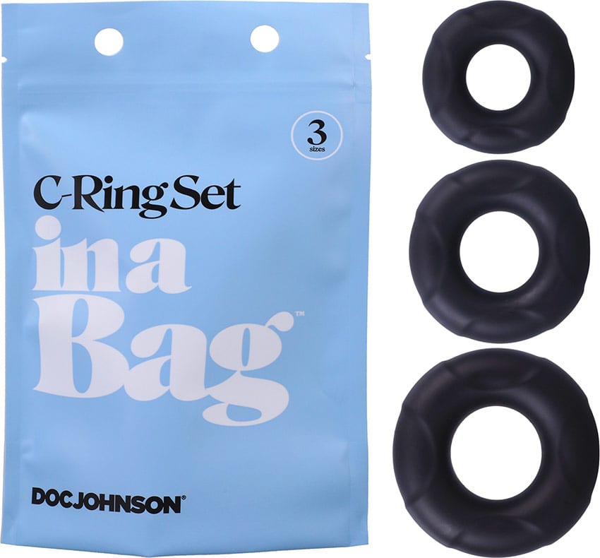 Doc Johnson C-Ring Set in a Bag | Pack de 3 cockrings extensibles