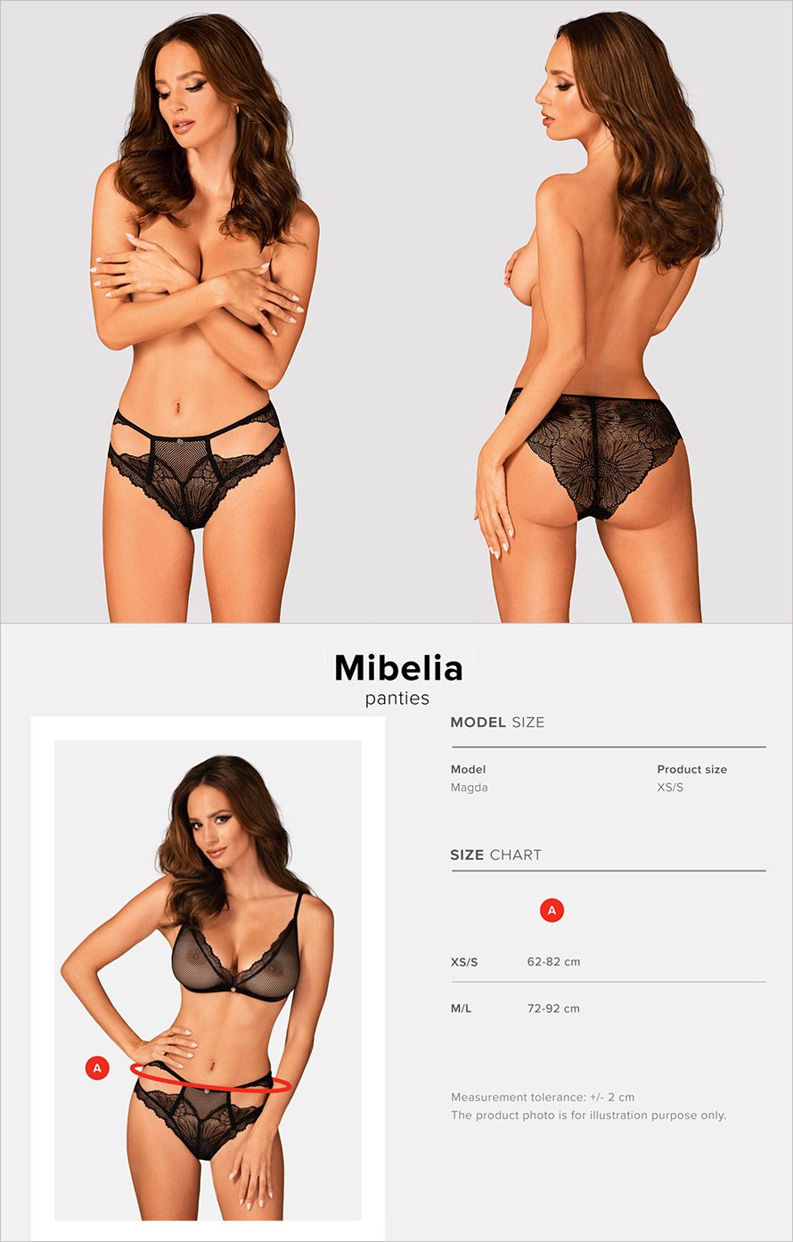 Obsessive Mibelia | Magnifique culotte haute en maille sexy noire