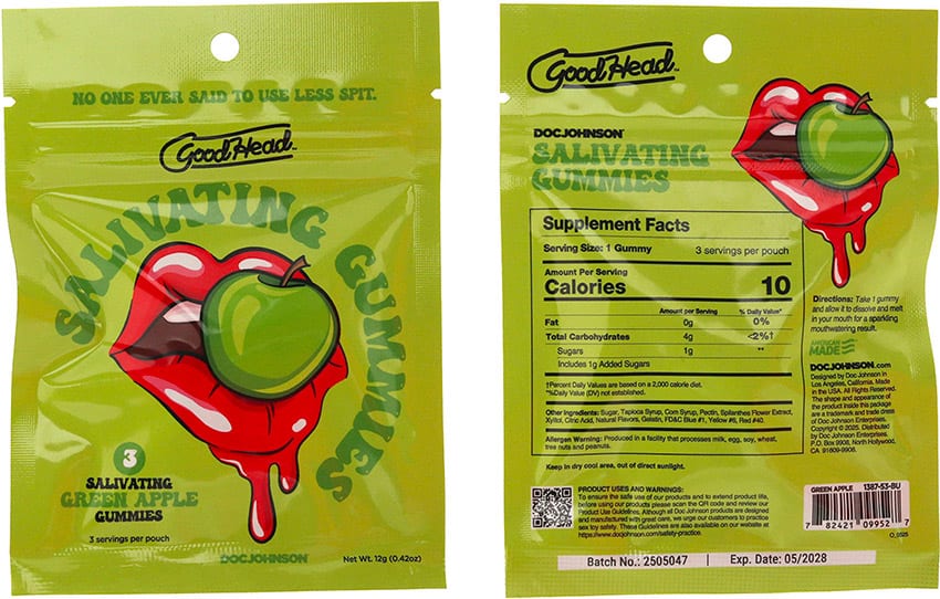 GoodHead Salivating Gummies | Bonbons pour sexe oral pomme