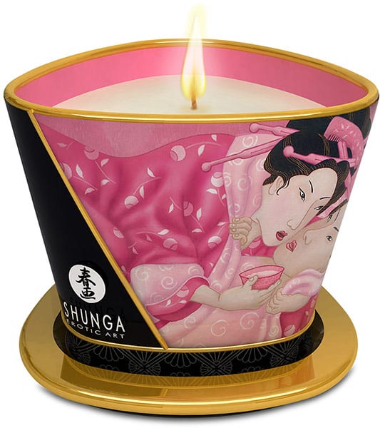 Shunga Aphrodisia | Bougie de massage à la senteur de rose | 170 ml