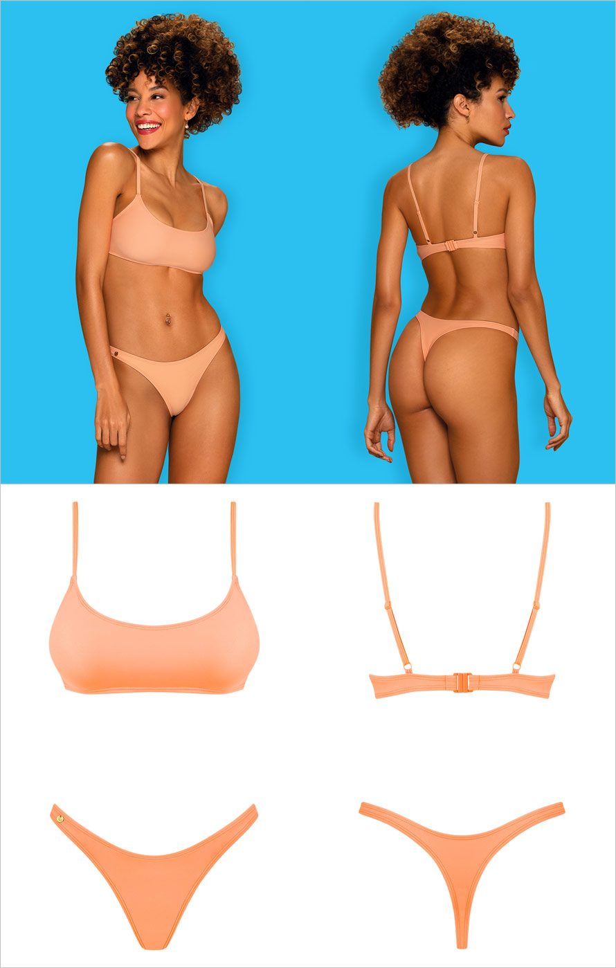Obsessive Mexico Beach | Bikini sexy corail | Soutien-gorge et string