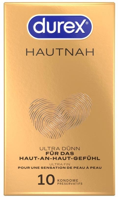 Durex Hautnah Ultra Dünn | Pack mit 10 ultra dünnen Kondomen