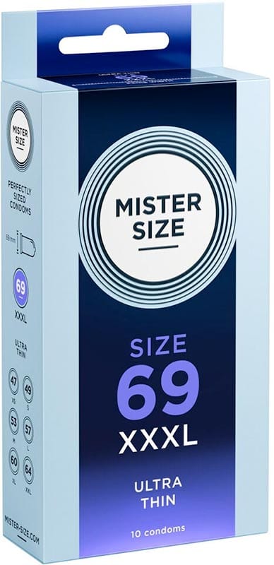 Mister Size - Taille 69 | 10 préservatifs avec taille sur mesure