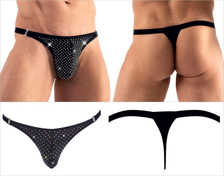 Svenjoyment Glitzer | String für Männer mit Strass bedeckt