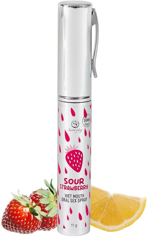 Secret Play Wet Mouth Sour Strawberry | Spray pour sexe oral