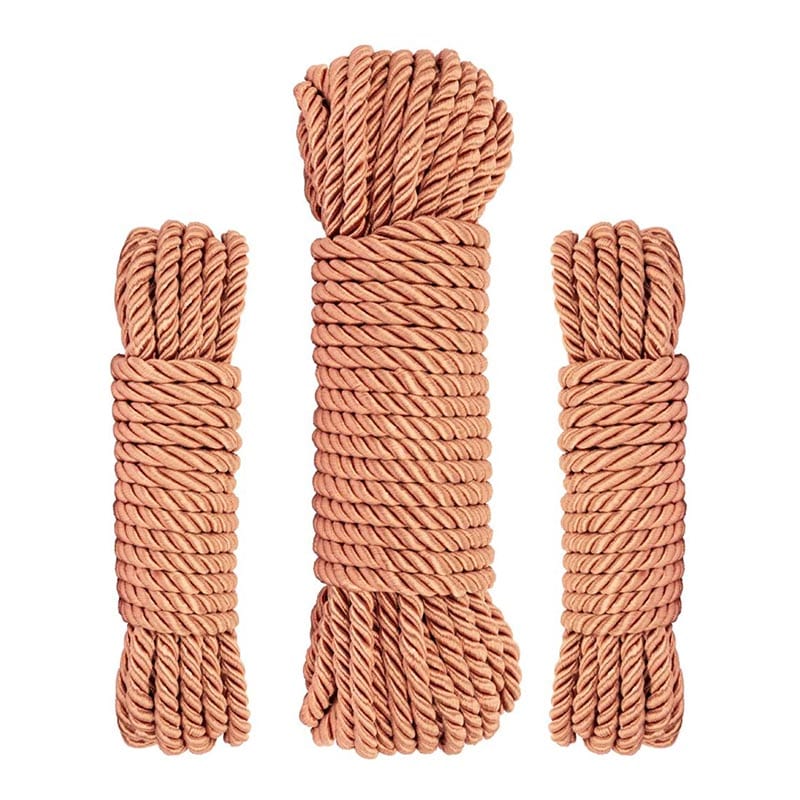 Rosy Gold | Set de trois cordes de bondage | Toucher doux et soyeux