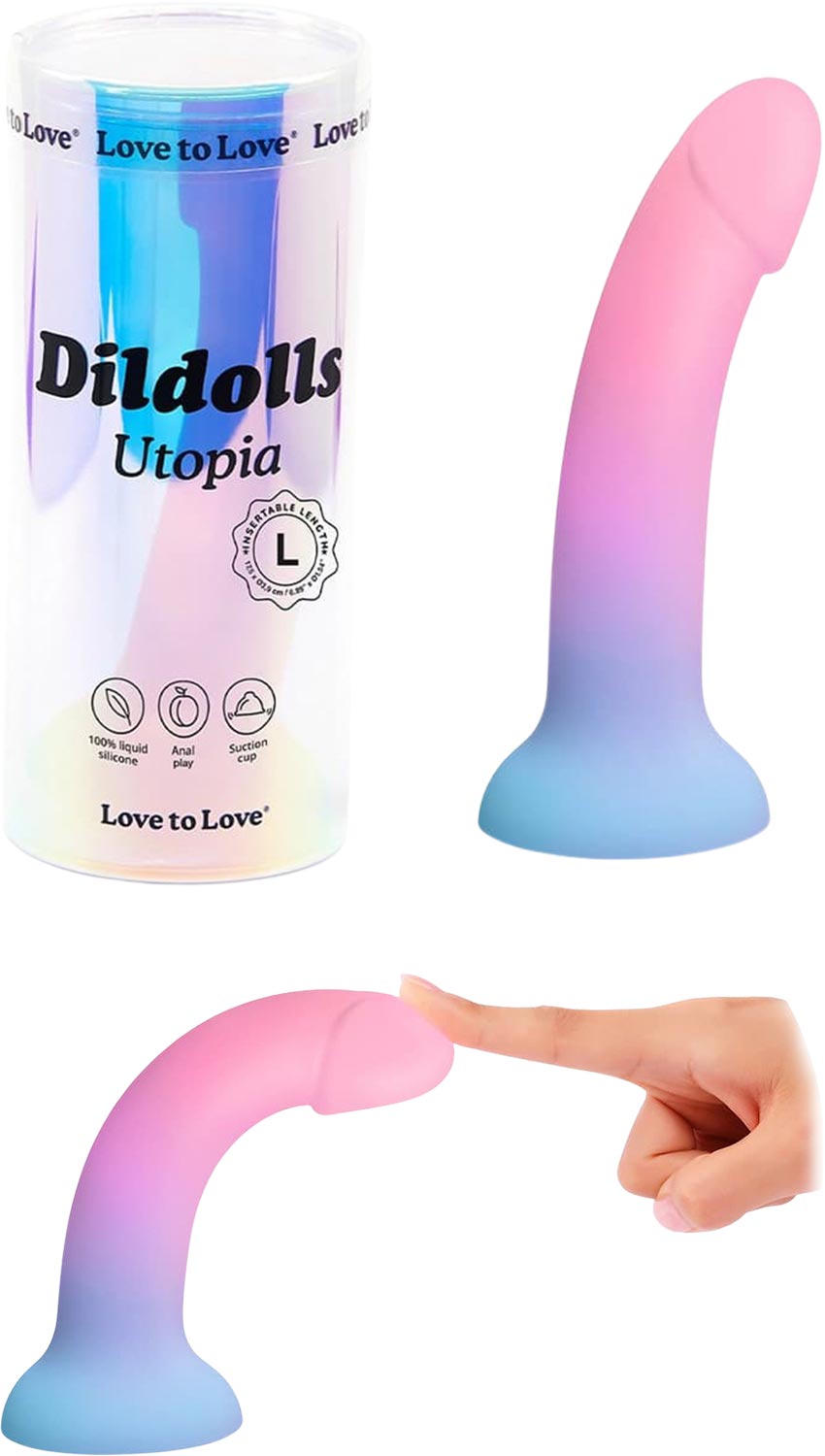 Love to Love Dildolls Utopia | Dildo mit Saugnapf in Rosa bis Blau