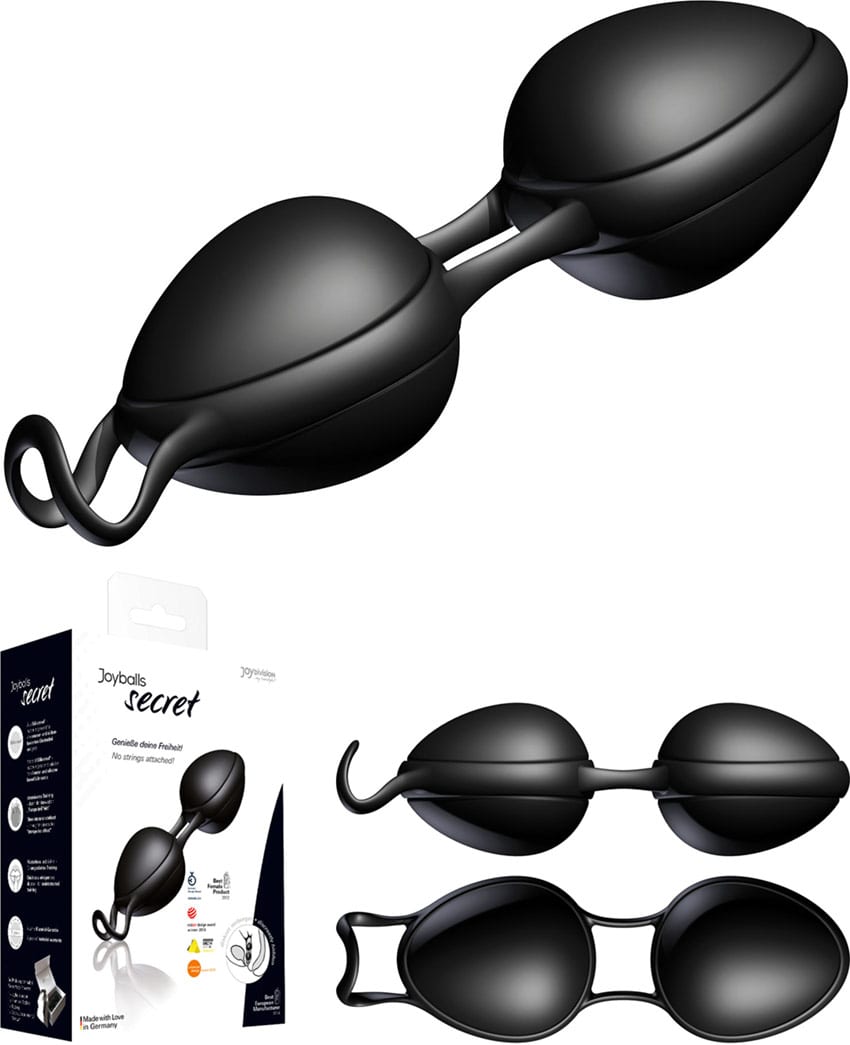 Joyballs Secret | Ergonomische Liebeskugeln aus Silikon | Schwarz