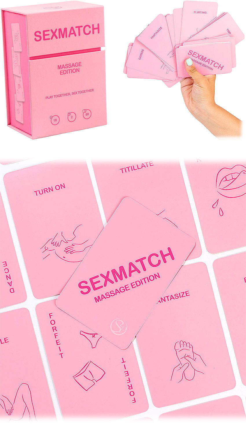 Sexmatch Massage Edition | Jeu de cartes érotique | 89 cartes