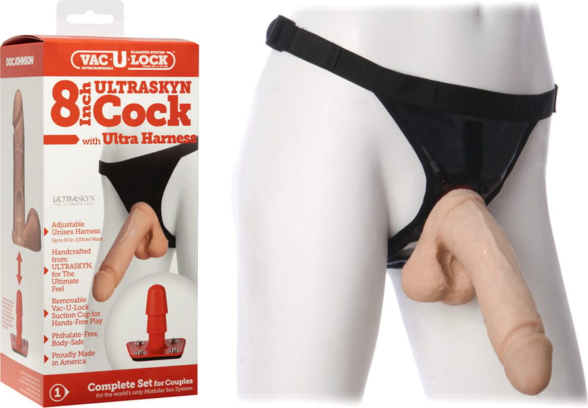 Doc Johnson Vac-U-Lock Ultra Harness 8" | Harness mit Dildo