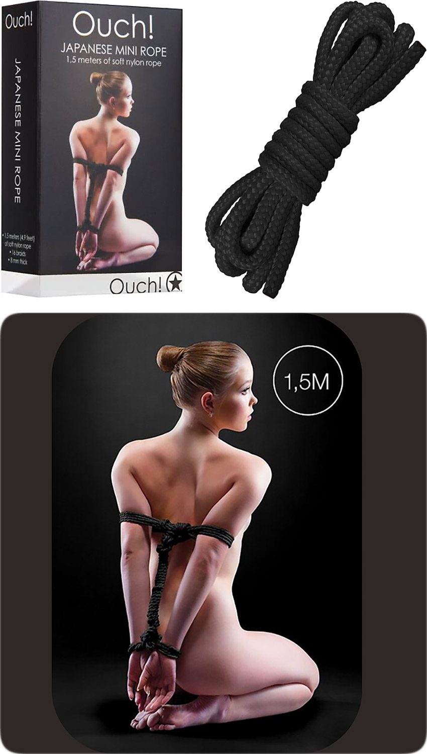 Ouch! Japanese Mini Rope | Corde de bondage japonaise | 1.5 mètres