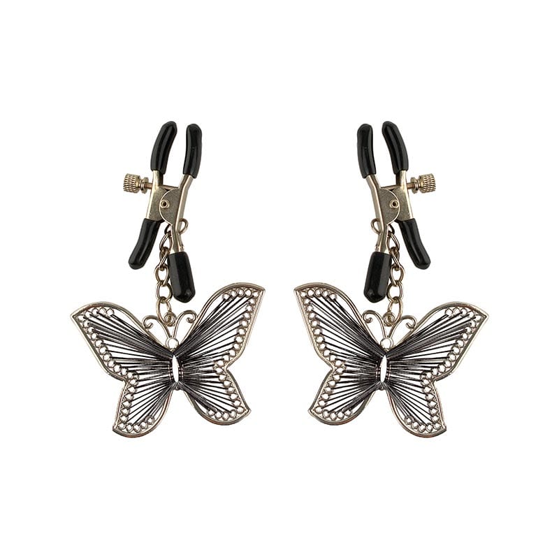 Fetish Fantasy | Pinces à seins décorés d'un magnifique papillon