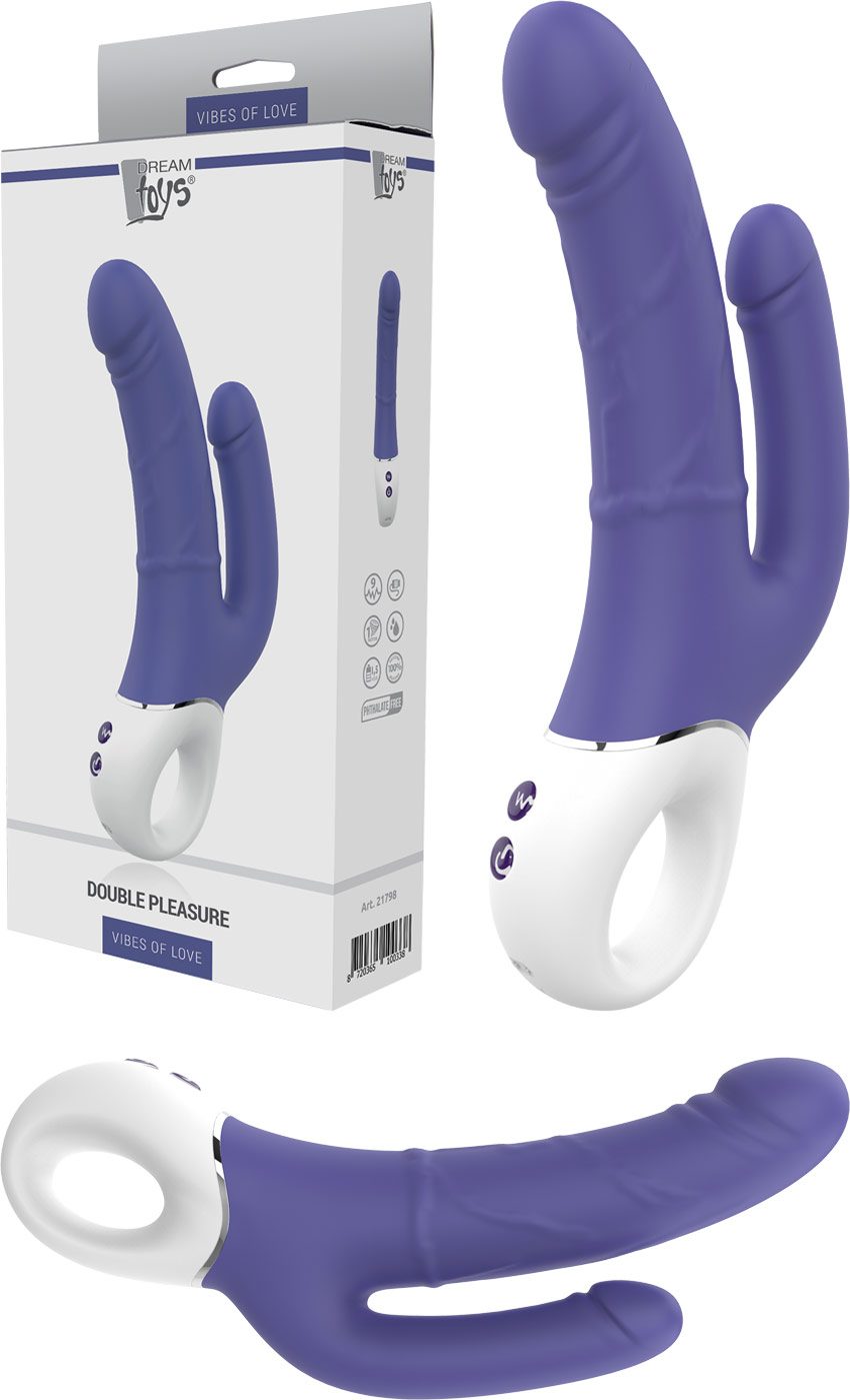 DreamToys Double Pleasure: Vibromasseur double pénétration - KissKiss