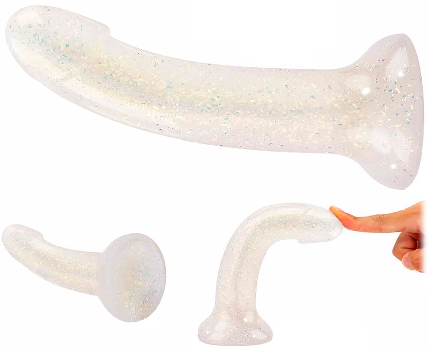 Love to Love Dildolls Extravaganza | Weißer Dildo mit Glitzer und Saugnapf