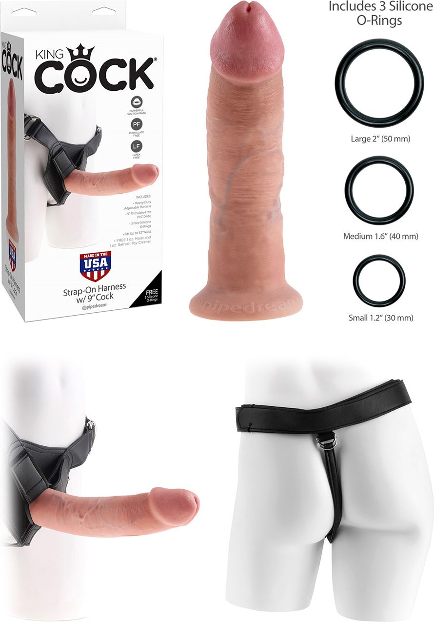 Pipedream King Cock | Gode ceinture réaliste beige | 21 cm