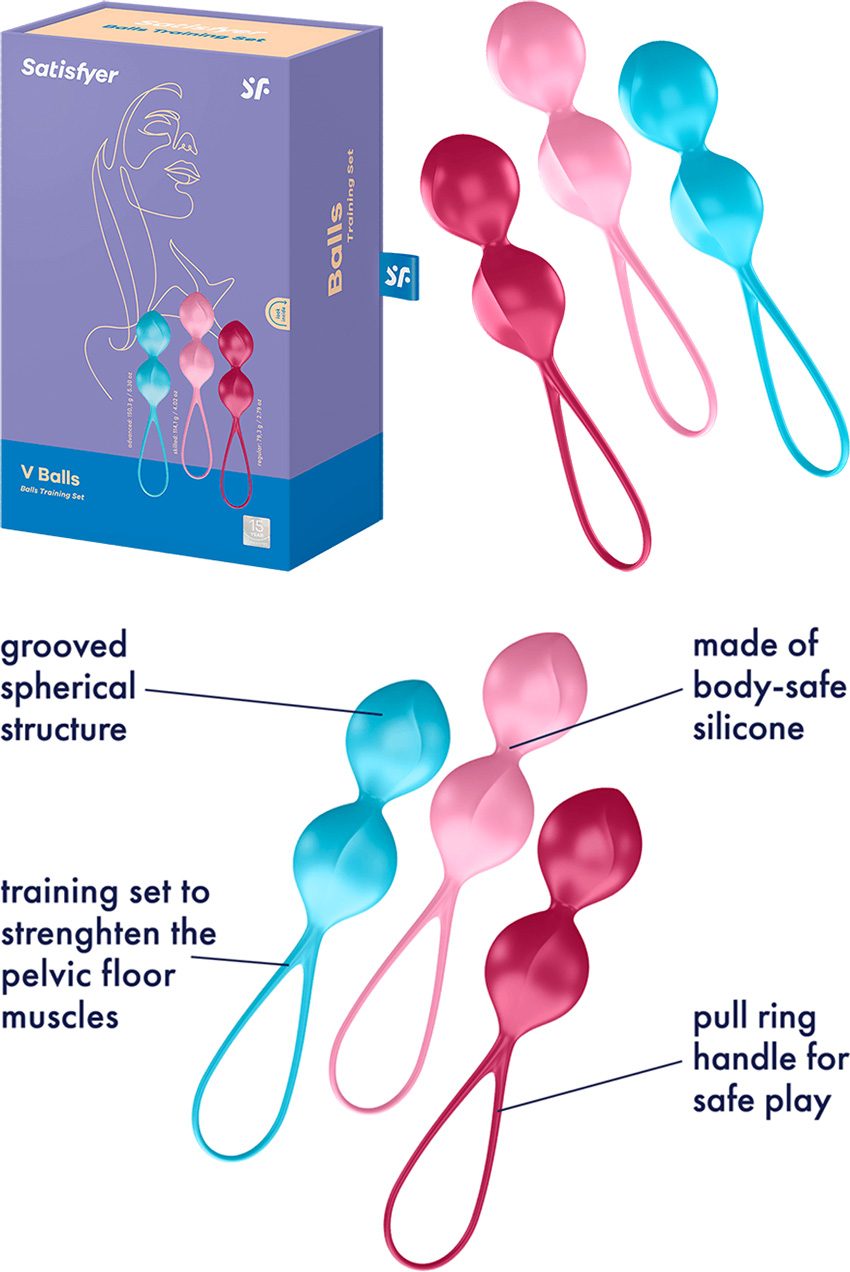 Satisfyer V Balls | Set de 3 boules de geisha doubles en silicone