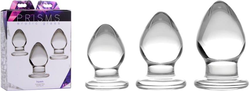 Prisms Triplets | Pack de trois plugs anaux en verre borosilicate