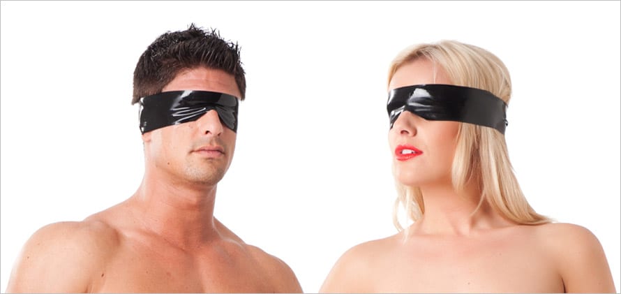 Rimba Augenbinde / Maske aus Latex - Schwarz