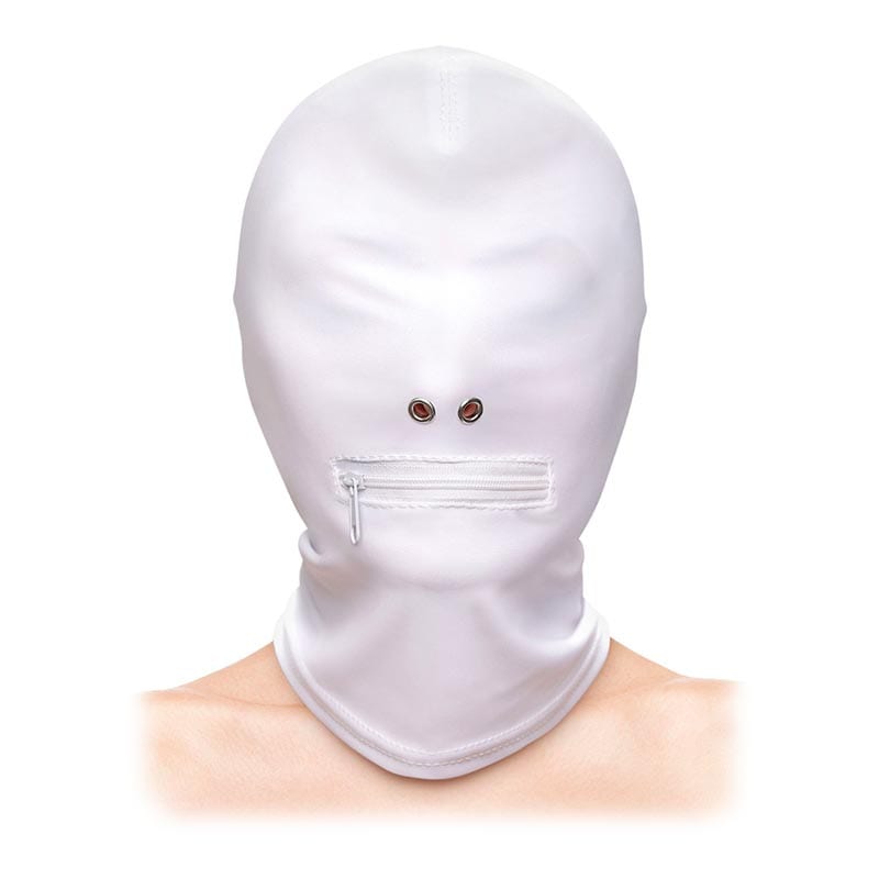 Fetish & Fashion Zippered Mouth | Haube mit Reißverschluss | Weiss