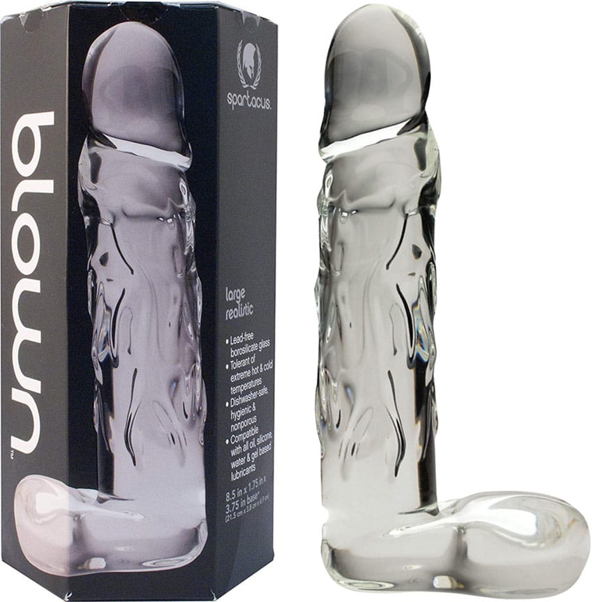 Spartacus Blown Large Realistic | Dildo réaliste en verre transparent