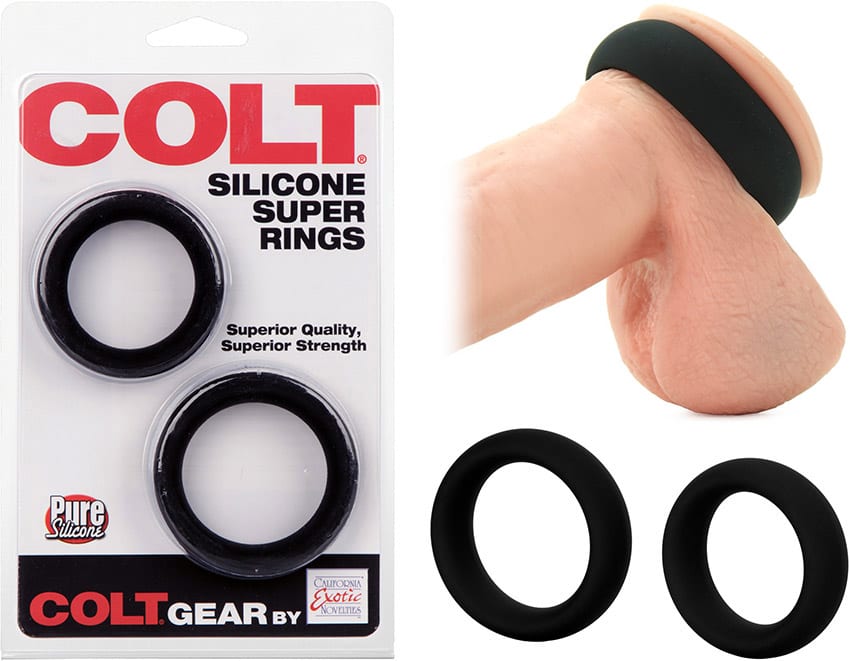 COLT Super Rings | Anneaux péniens en silicone noir | 2 pièces