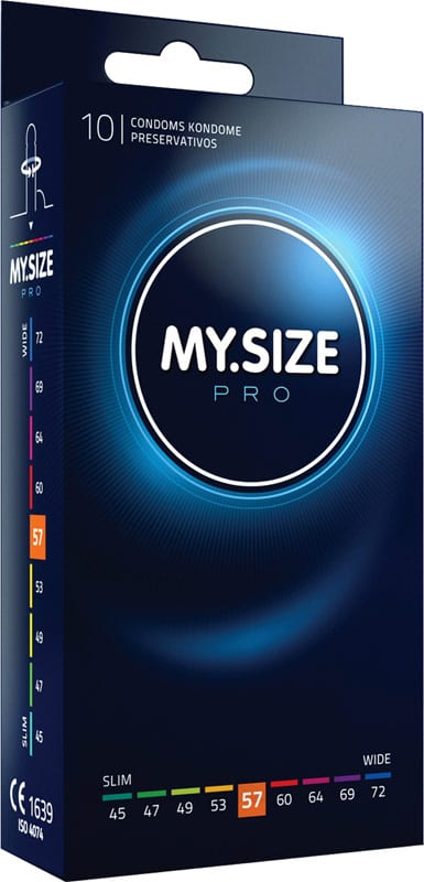 My Size Pro | 10 préservatifs avec taille spécifique | Taille 57