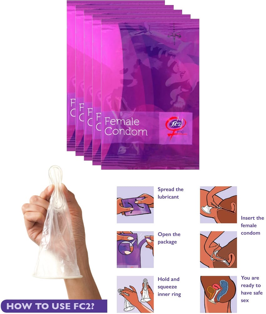 FC2 Female Condom | Pack de 5 préservatifs féminins sans latex