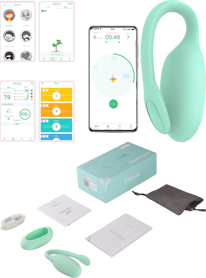 FitCute Kegel Rejuve | Rééducateur périnéal connecté en silicone vert