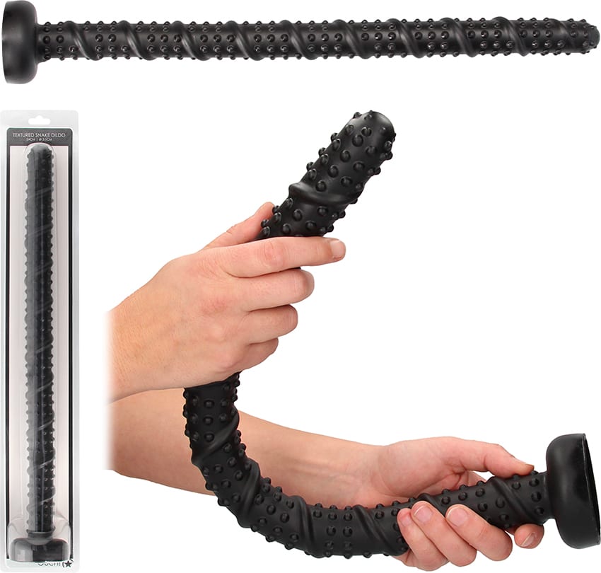 Ouch! Textured Snake | Dildo anal XXL avec longueur insérable de 49 cm