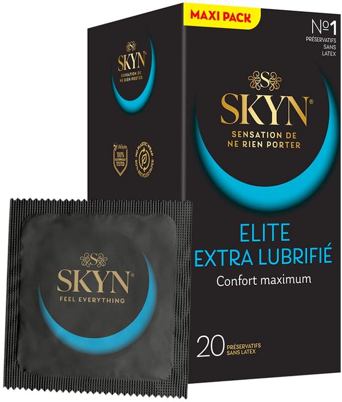 SKYN Elite | Extra-gleitfähige und latexfreie Kondome | 20 Stk.