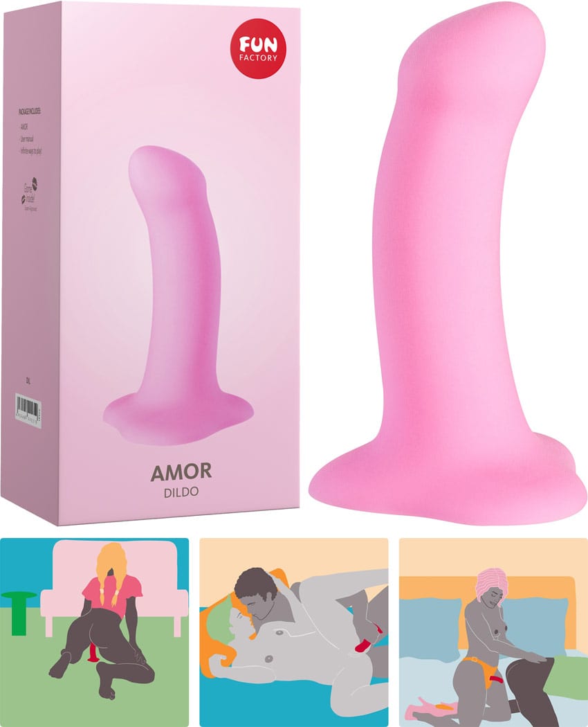 Fun Factory Amor | Dildo recourbé en silicone | Ventouse intégré