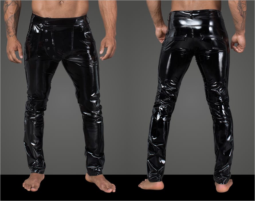Noir Handmade H060 | Long pantalon érotique très brillant