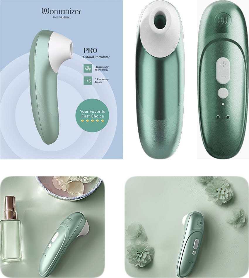 Womanizer Pro | Klitorisstimulator mit 11 Intensitäten | Grün