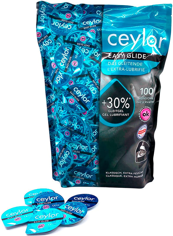 Ceylor Easy Glide | Packung mit 100 extra gleitfähigen Kondomen