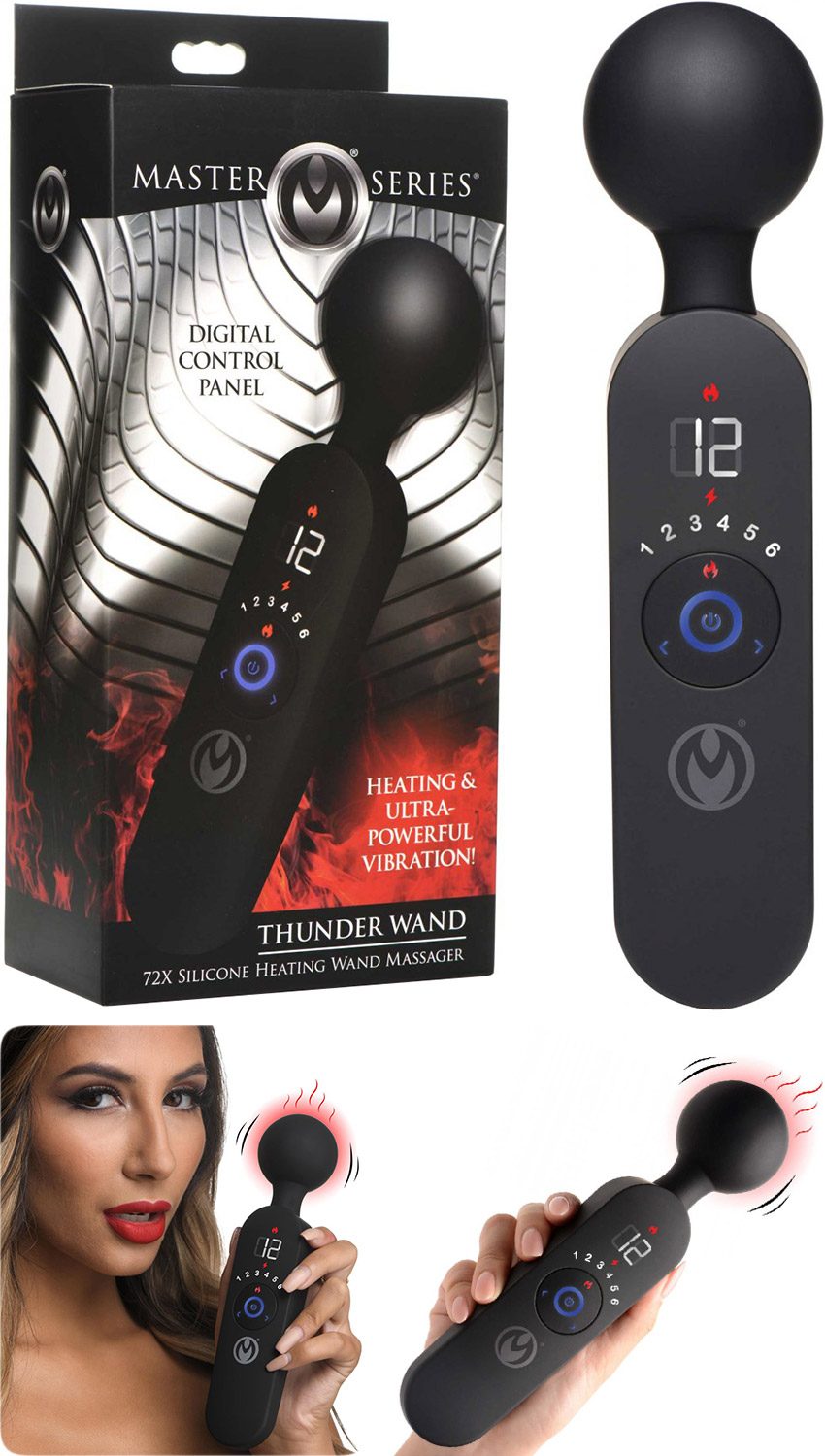 Master Series Thunder Wand | Baguette vibrante et chauffante puissante