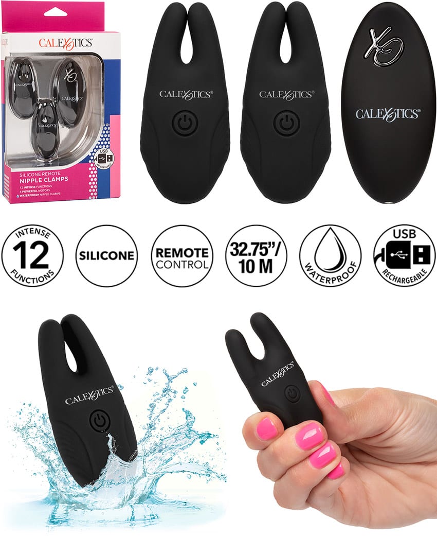 CalExotics Remote Nipple Clamps | Vibrierende Nippelklemmen