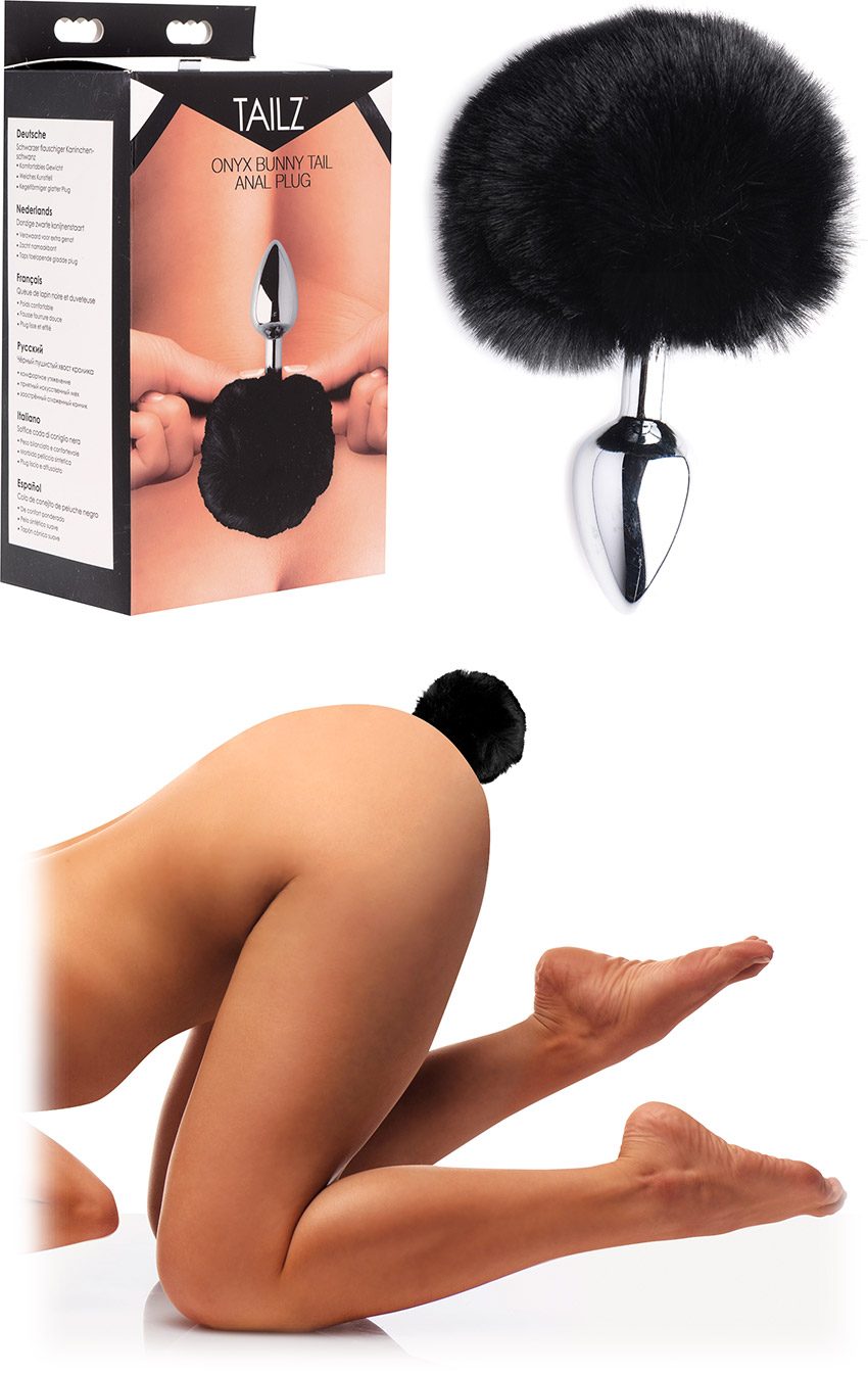 Tailz Onyx Bunny | Plug anal avec pompon de lapin | Noir