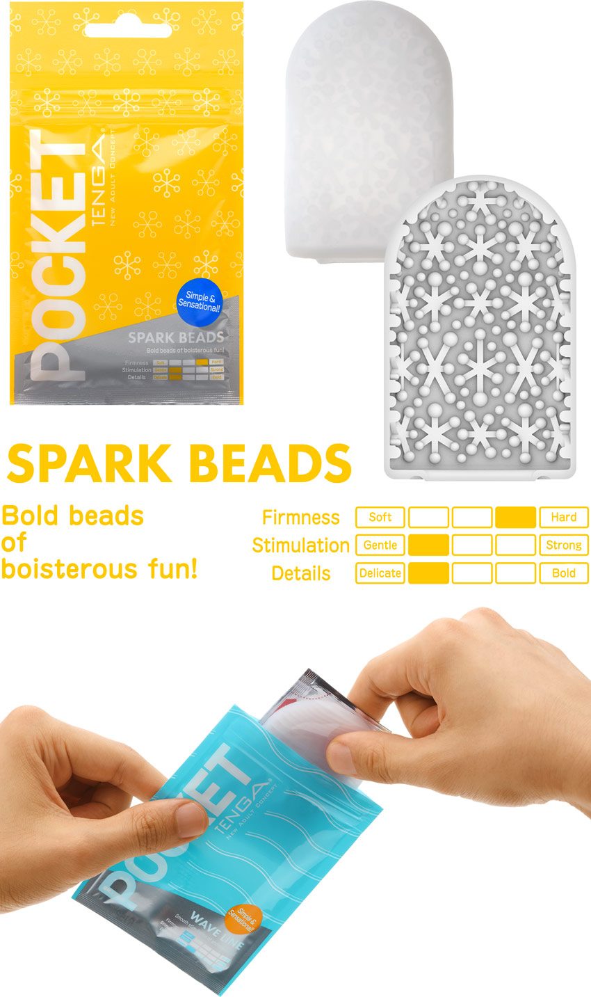 Tenga Pocket Spark Beads | Masturbateur pour homme | Ultra-compact