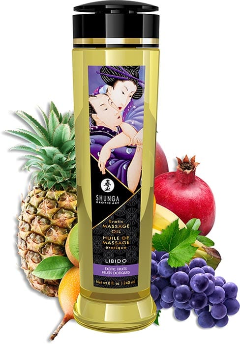 Shunga Libido | Huile de massage érotique | Fruits Exotiques