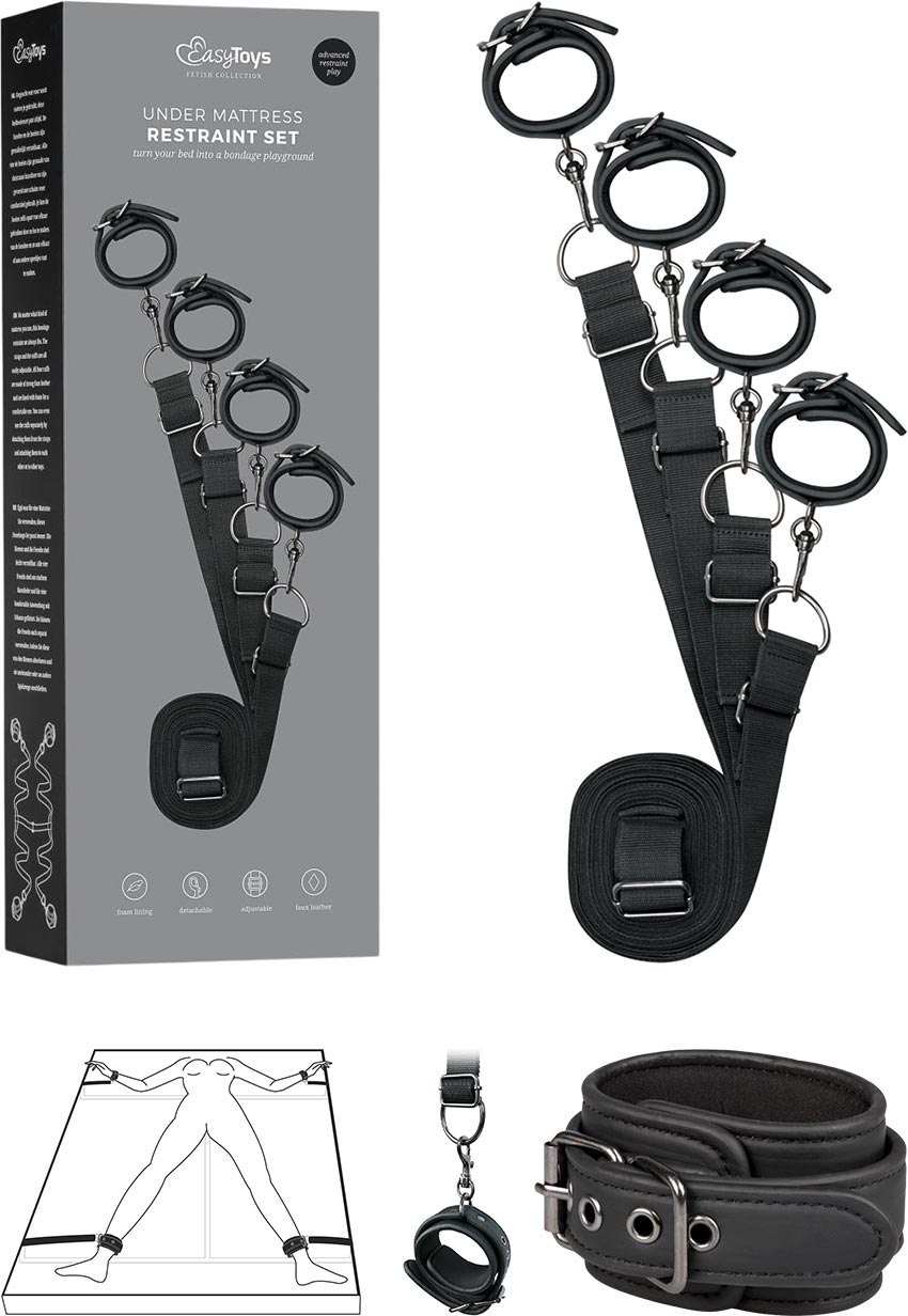 EasyToys | BDSM-Bettfessel-Set | Schwarz