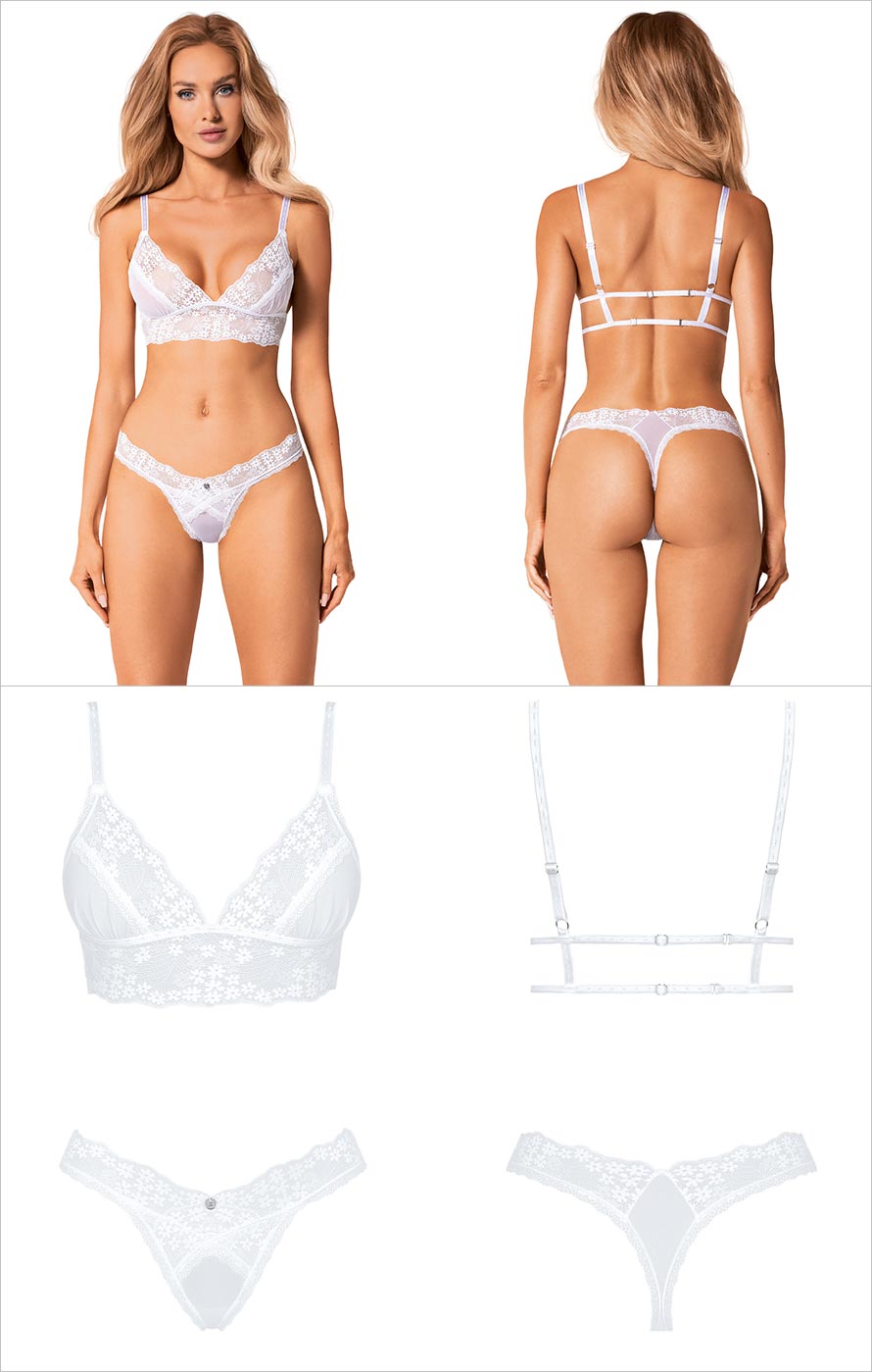 Obsessive Heavenlly | Ensemble ultra-sexy en dentelle florale blanche