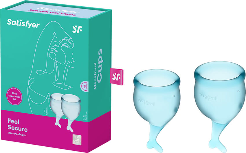 Satisfyer Feel Secure | Coupes menstruelles en silicone bleu clair